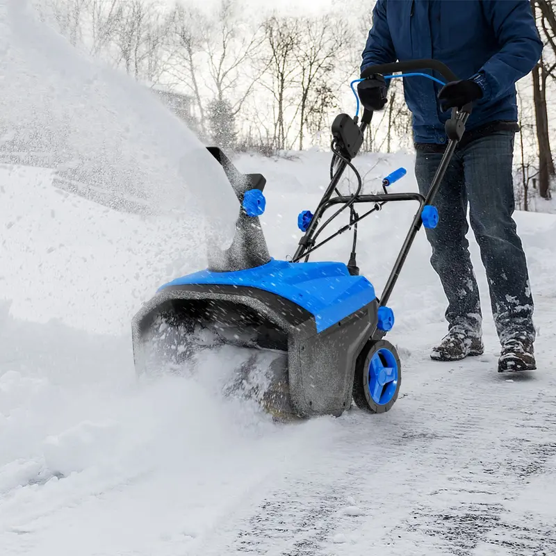120V Electric Snow Thrower with 180° Rotating Chute and Foldable Handle 2