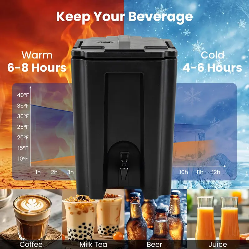 13.2-Gallon Insulated Beverage Dispenser for Parties & Events 2
