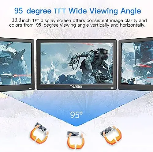13.3-Inch Mini LED Monitor – 1366x768 Resolution with HDMI/VGA/AV/BNC/USB Inputs & Built-in Speaker