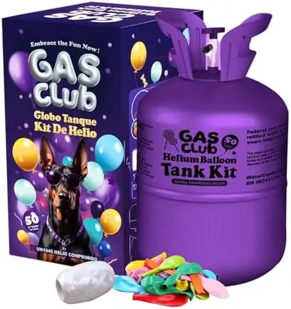 13-Liter Portable Helium Tank – Inflates Up to 50 Latex Balloons for Home Events