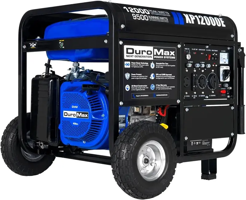 13,000-Watt Dual-Fuel Portable Generator – Gasoline or Propane, Electric Start, Whole-House Emergency Power