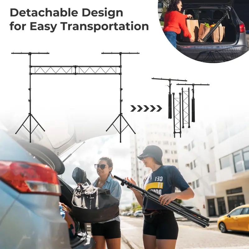 14-Foot DJ Light Truss System — 32-Channel Lighting Rig with 220-LB Load Capacity