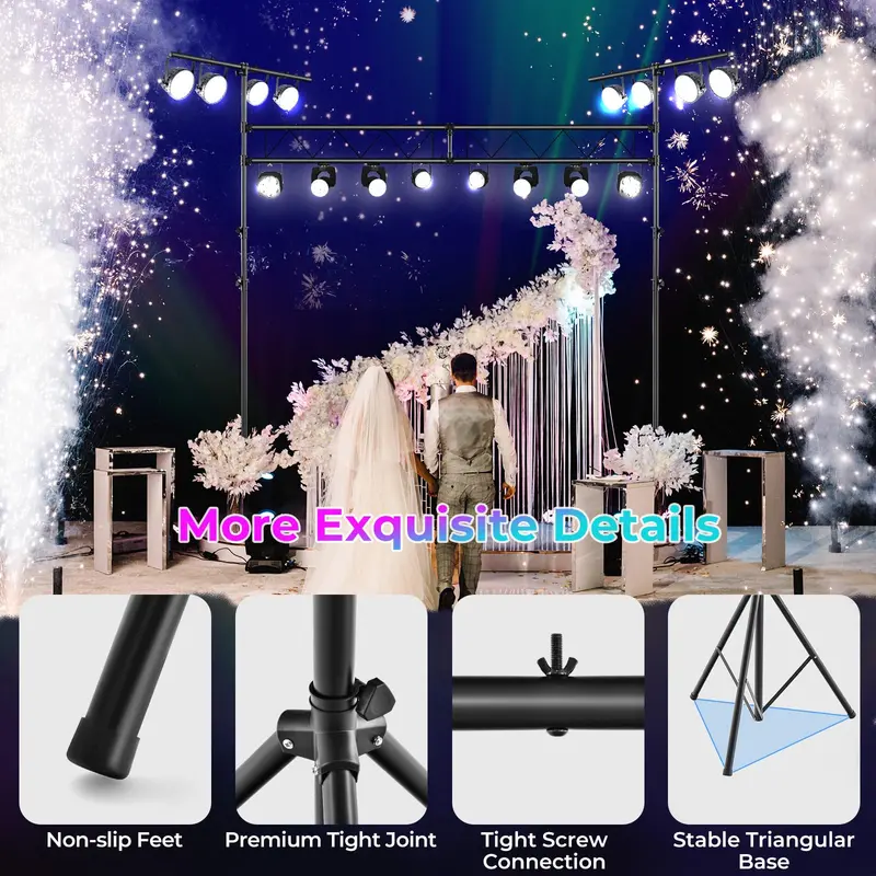 14-Foot DJ Light Truss System — 32-Channel Lighting Rig with 220-LB Load Capacity