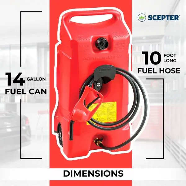 14-Gallon Portable Gas Fuel Tank with Integrated Pump – 2-Pack, Red