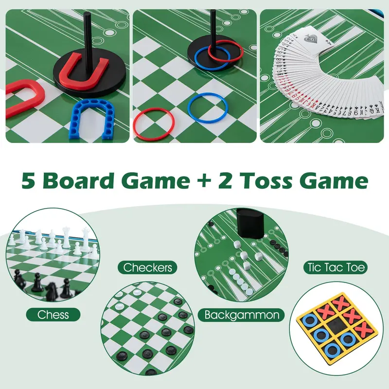 14-in-1 All-in-One Game Table Featuring Foosball, Air Hockey, Billiards, Table Tennis, Basketball, Chess, Checkers, Bowling & Shuffleboard