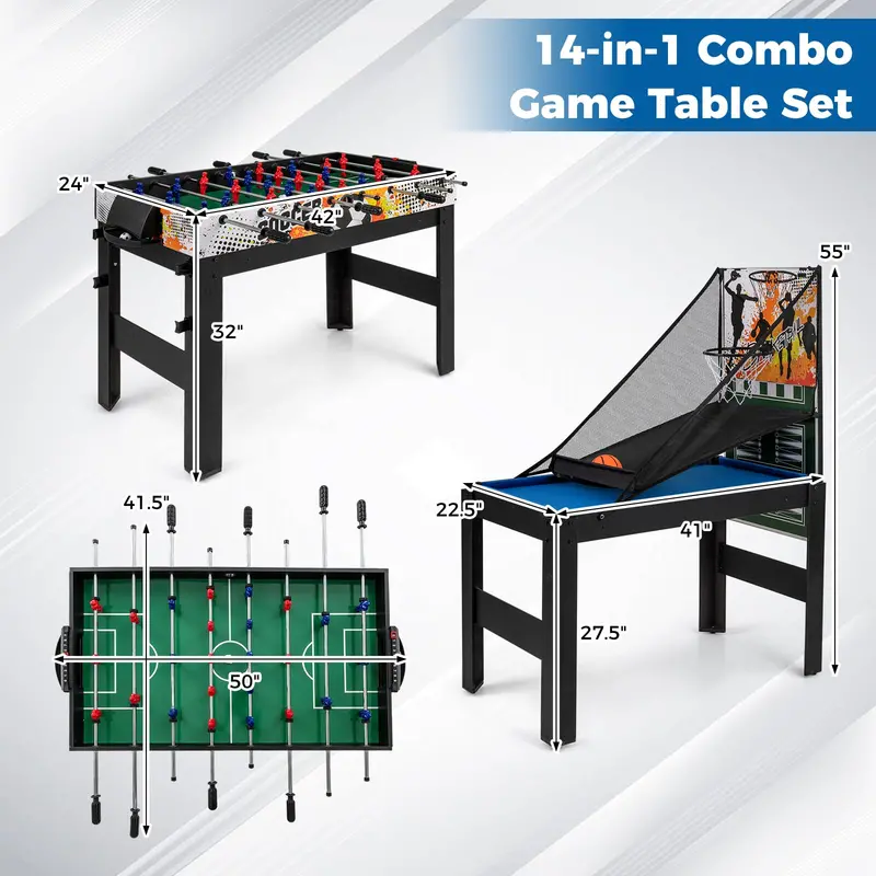14-in-1 Multi-Game Table for Home Arcade Enthusiasts and Adult Game Nights