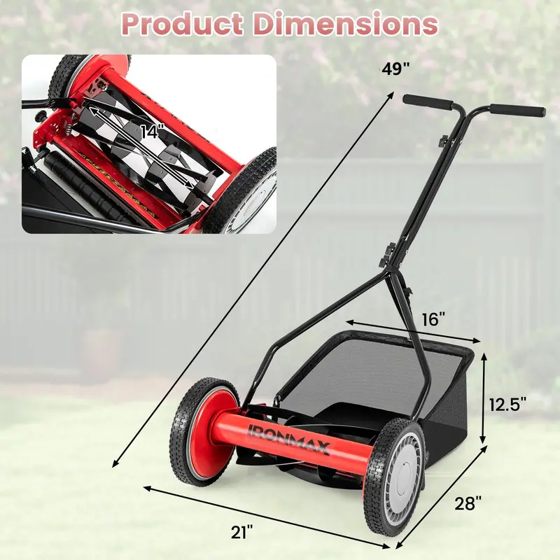 14-Inch Cordless Walk-Behind Grass Trimmer – 5-Blade Precision Cutting System