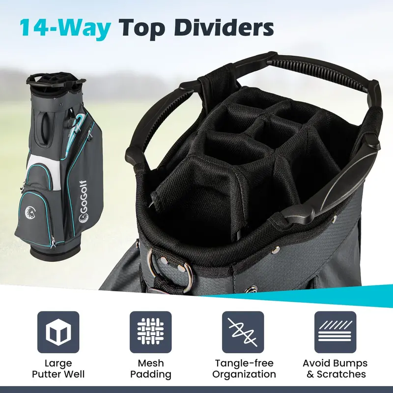 14-Way Divider Portable Golf Bag – Lightweight Carry Solution for Men and Women 2
