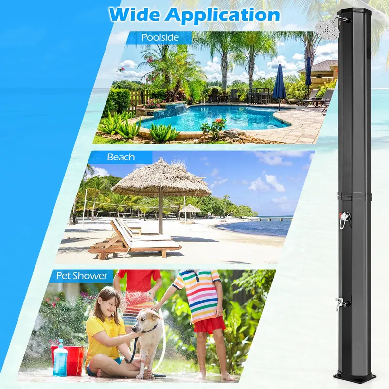 15.9-Gallon (60-Liter) Portable Solar Outdoor Shower for Camping and Backyard Use