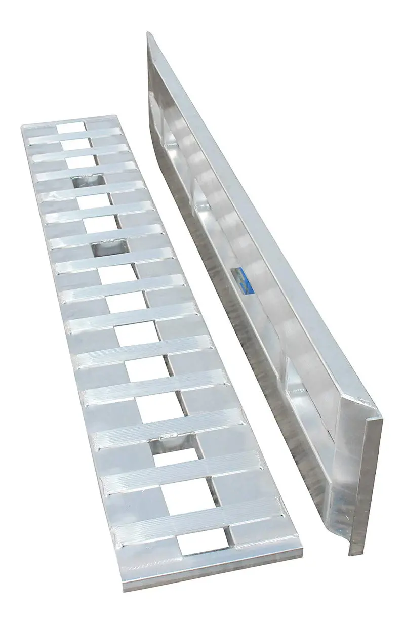 15-Foot Aluminum Loading Ramp Set – 6,000 LB Capacity with Knife-Edge and Hook Ends