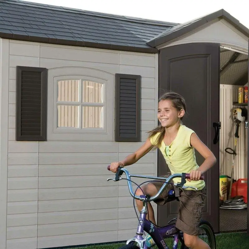 15 ft. x 8 ft. Side-Entry Plastic Outdoor Storage Shed – Weather-Resistant Resin Build