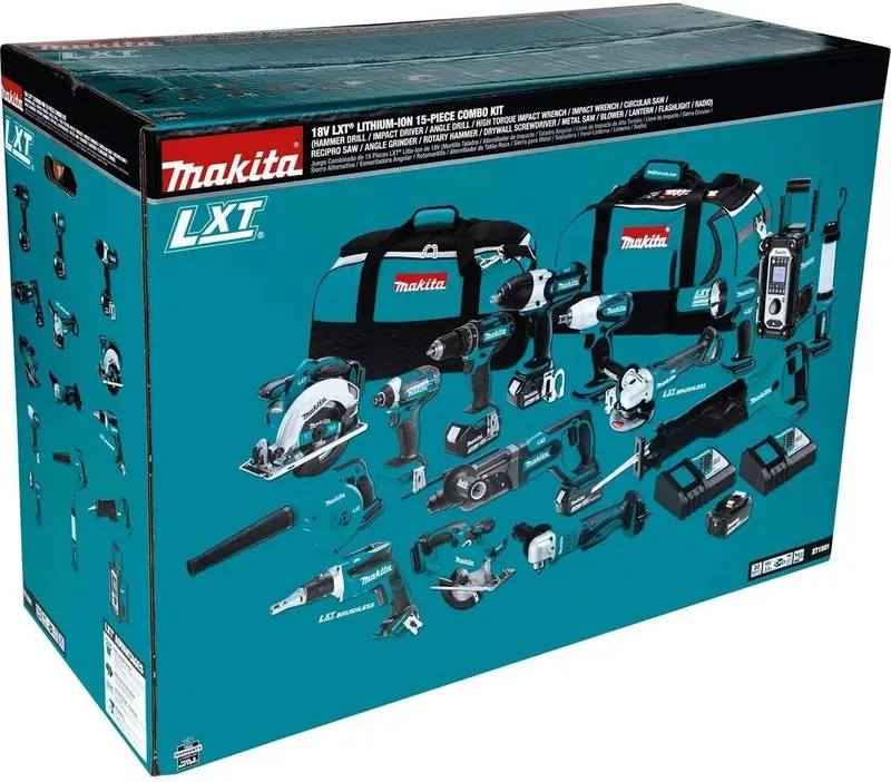 15-Piece Cordless Power Tool Combo Kit – Complete Set with Charger and Batteries for Versatile DIY and Professional Use