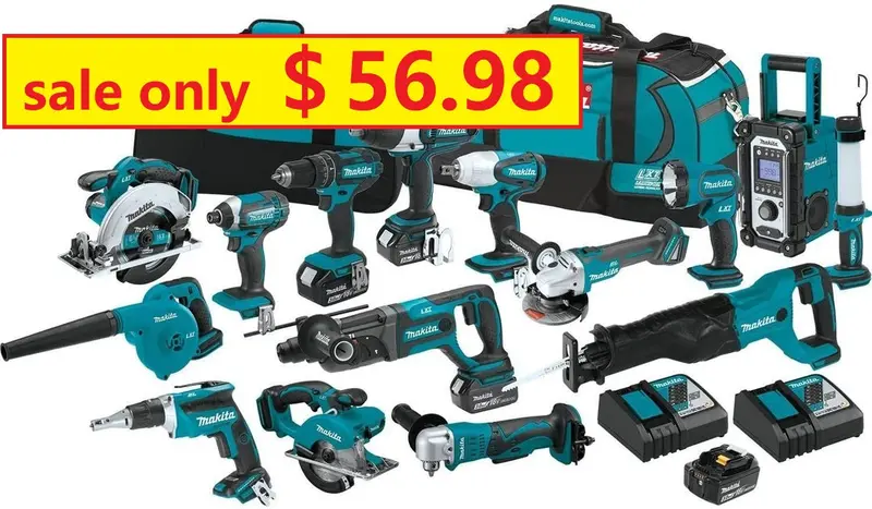 15-Piece Cordless Power Tool Combo Kit – Includes Battery, Charger, and Essential Accessories
