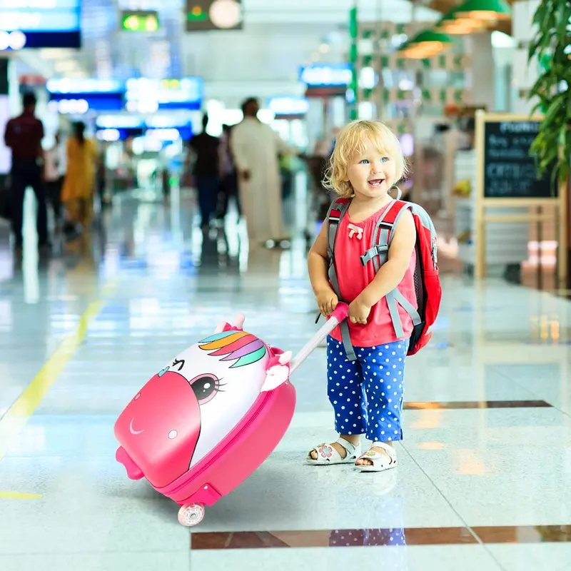 16-Inch Kids Carry-On Luggage with LED Light-Up Wheels & Waterproof Hard Shell 2
