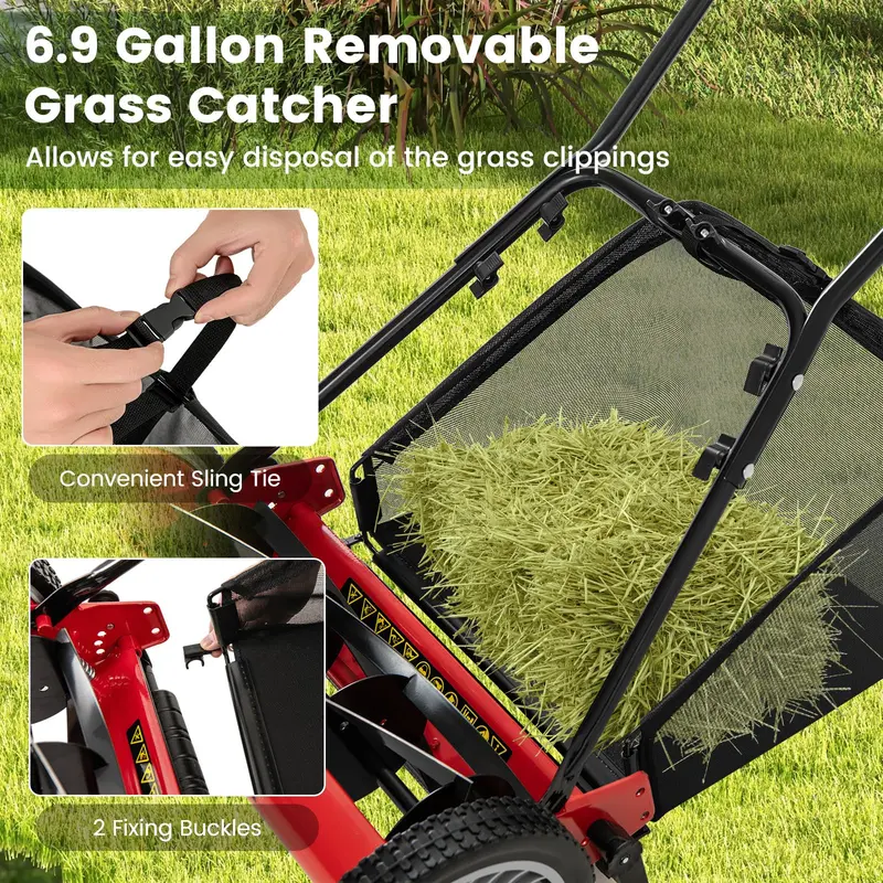 16-Inch Manual Push Reel Lawn Mower – Eco-Friendly Yard Cutting Tool