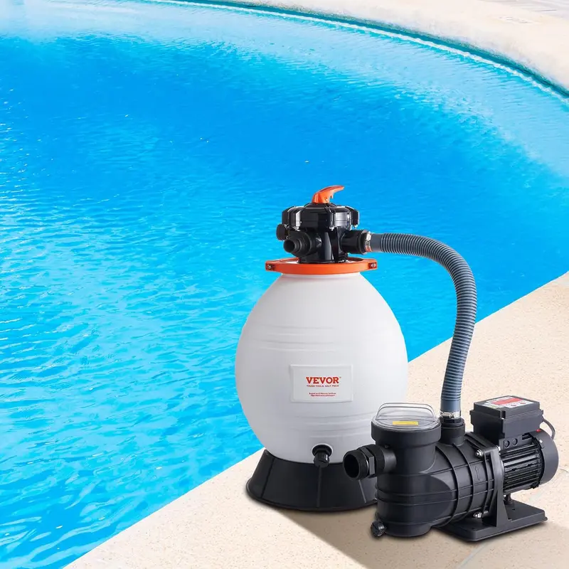 16-Inch Sand Filter Pool Pump System – 1 HP, 3500 L/min, 6-Way Valve & Filter Basket for Residential or Commercial Pools 2