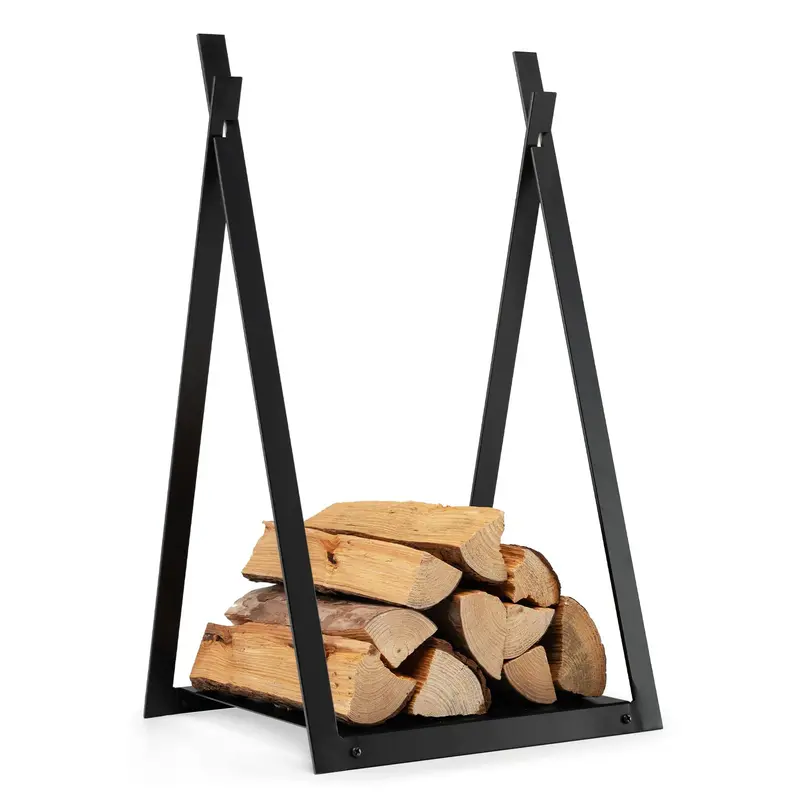 16-Inch Triangle Firewood Rack – Compact Outdoor Log Holder with Elevated Base