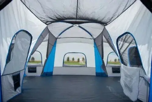 16-Person Family Cabin Tent – Three-Room Layout with Multiple Entry Points