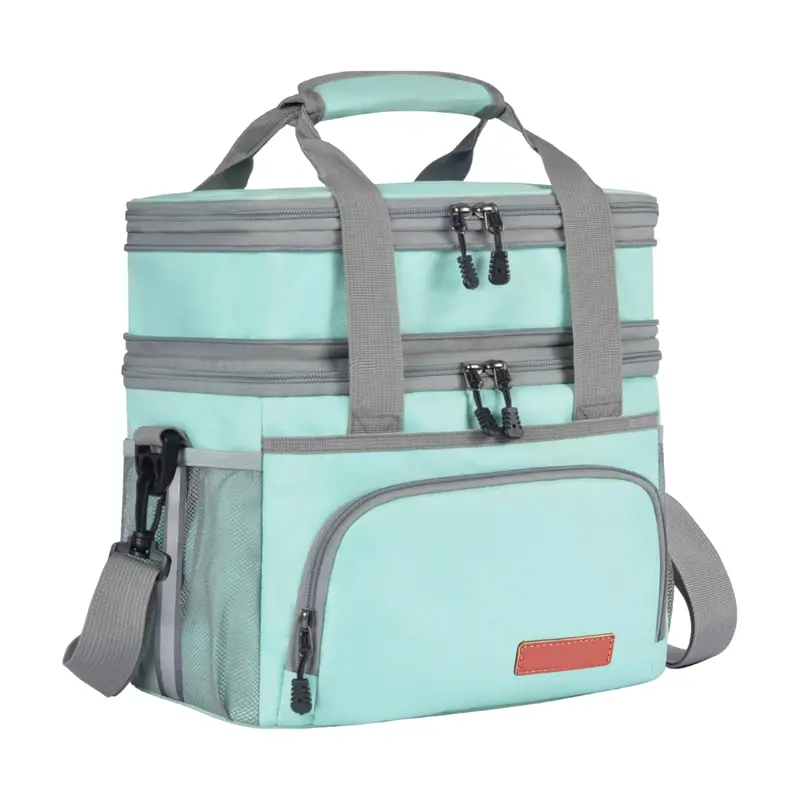 16L Dual-Compartment Insulated Lunch Bag with Adjustable Shoulder Strap