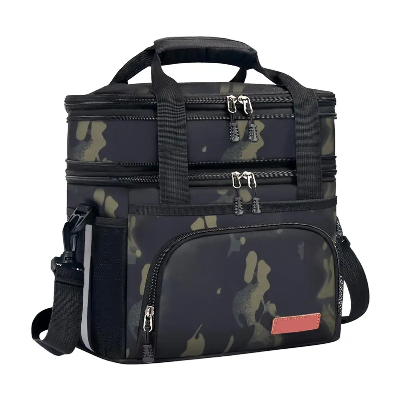 16L Dual-Compartment Insulated Lunch Bag with Adjustable Shoulder Strap