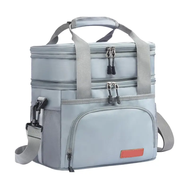 16L Dual-Compartment Insulated Lunch Bag with Adjustable Shoulder Strap