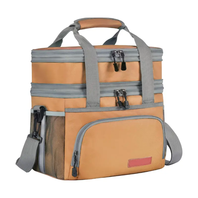 16L Dual-Compartment Insulated Lunch Bag with Adjustable Shoulder Strap