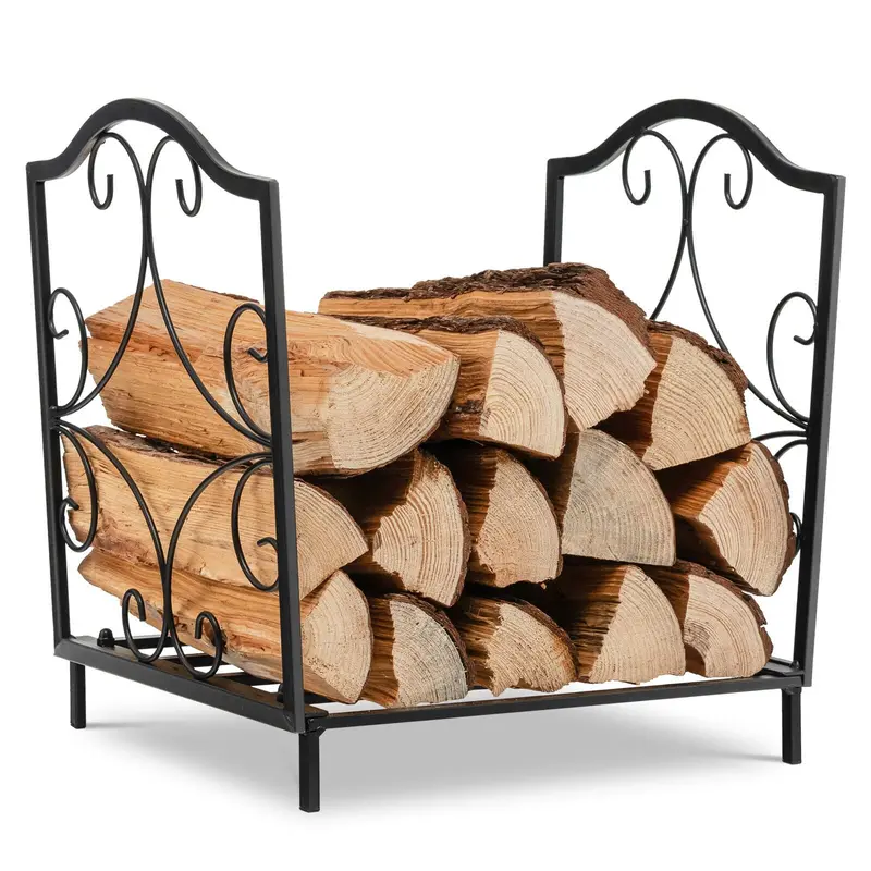 17-Inch Decorative Firewood Rack – Indoor/Outdoor Log Carrier with Elegant Design