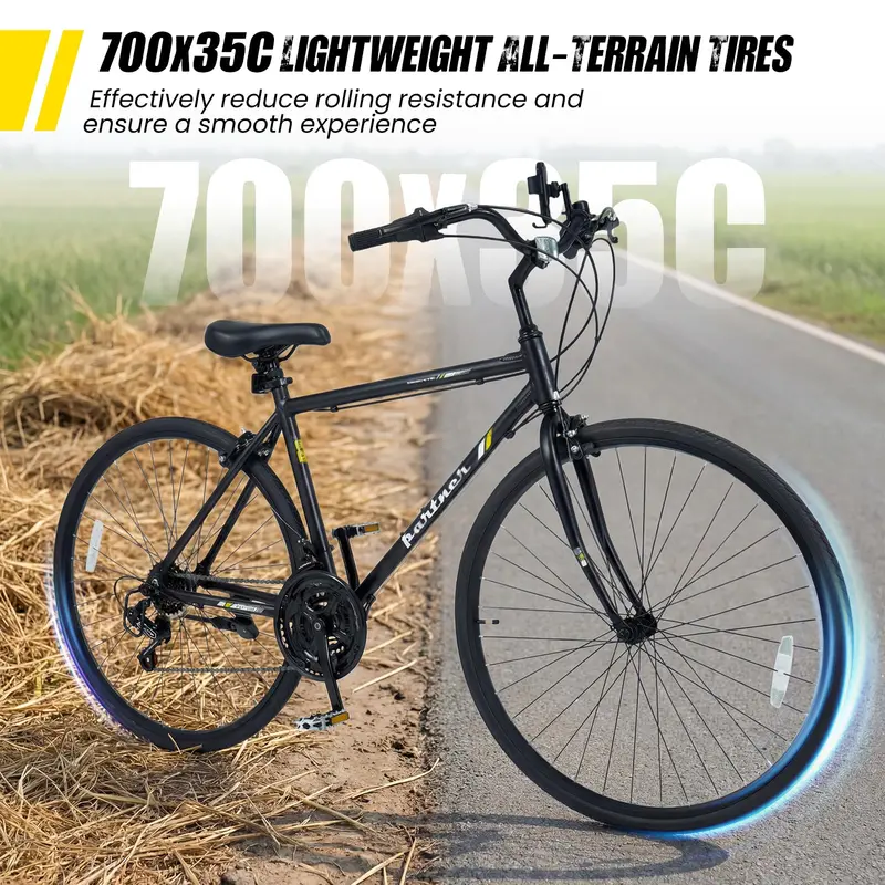 18-Speed Hybrid Commuter Bike – 700C Wheels, Shimano Drivetrain, Urban Ready