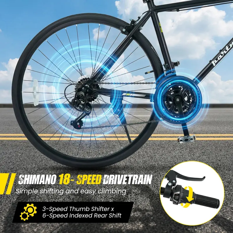 18-Speed Hybrid Commuter Bike – 700C Wheels, Shimano Drivetrain, Urban Ready