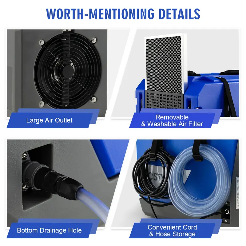 180-PPD Commercial-Grade Dehumidifier for Basements, Warehouses & Large Facilities