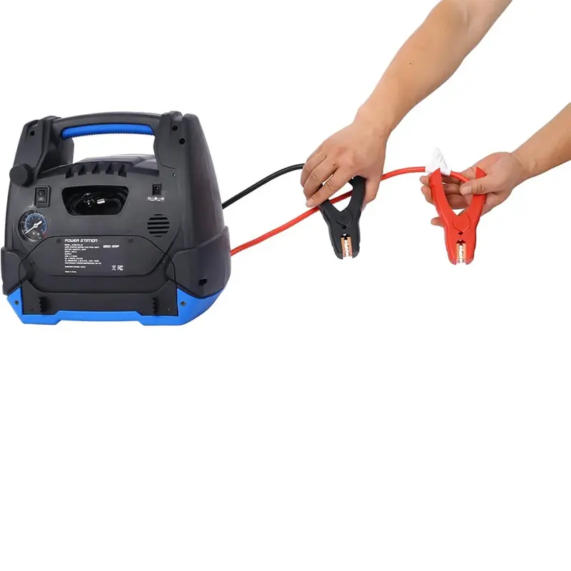 1800A Rechargeable Jump Starter with Built-in Air Compressor – Heavy-Duty Portable Battery Booster for Gas & Diesel Vehicles