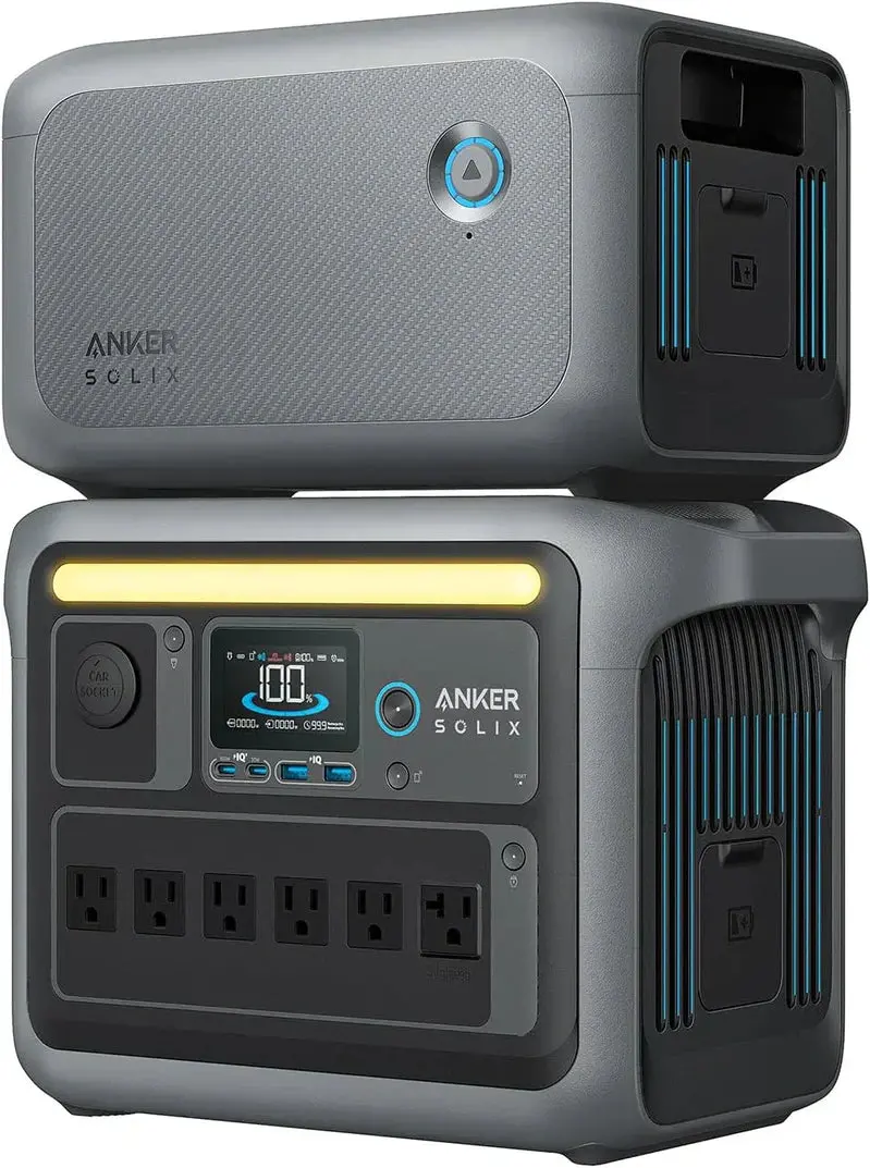 1800W Portable Solar Generator – 1056Wh LiFePO4 Battery, 2400W Peak Power, Rapid 58-Minute Charge