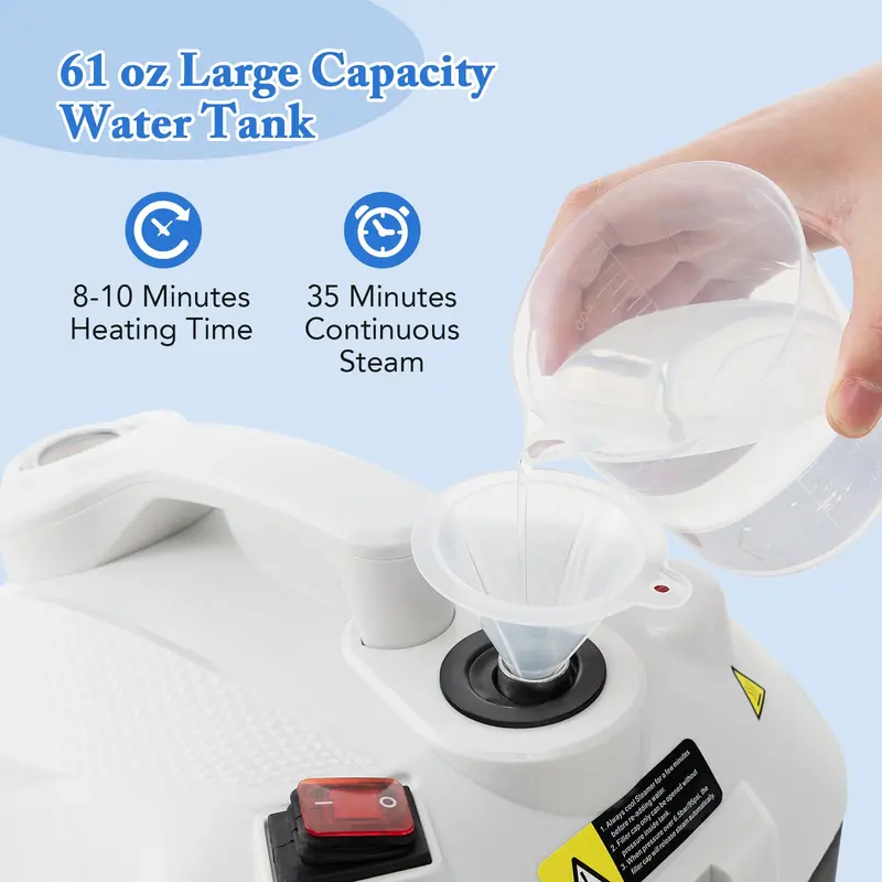 1800W Portable Steam Cleaner Kit with 15 Attachments for Deep Cleaning Tasks