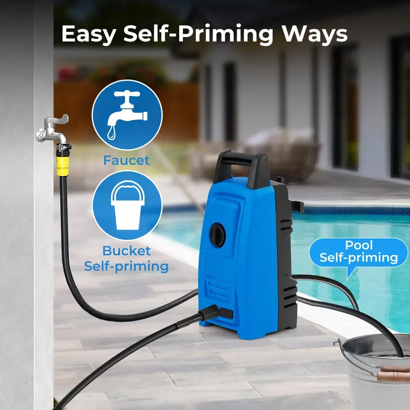 1900 PSI Electric Power Washer – Compact 1.8 GPM High-Pressure Cleaner with 4 Nozzle Tips