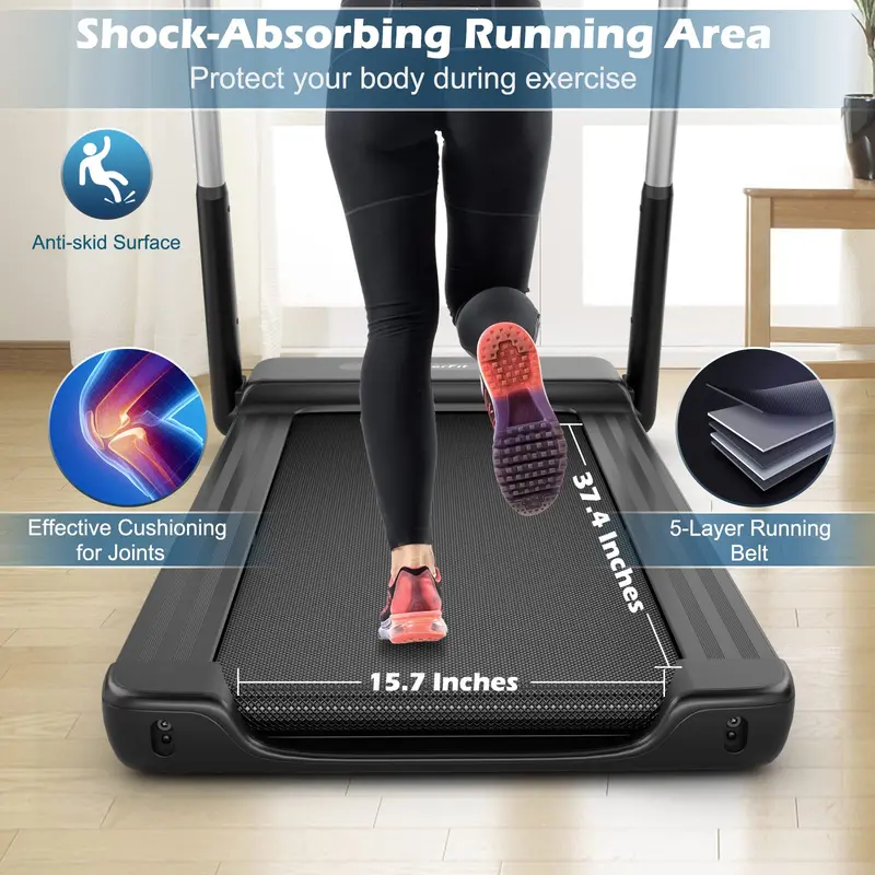 2.25 HP Compact Folding Treadmill – Superfit Model with LED Display & Smart App Control 2
