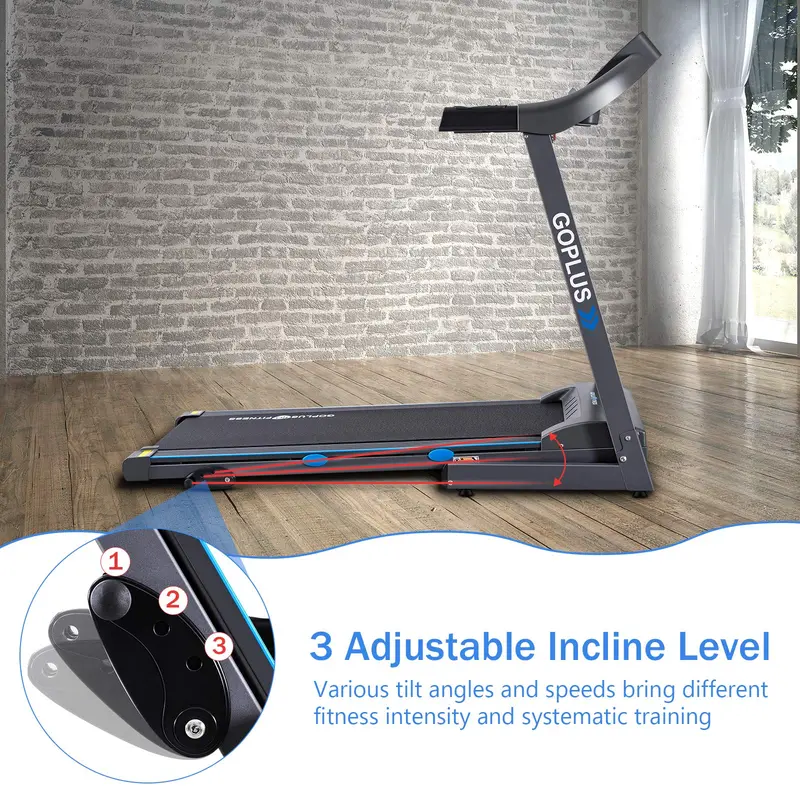 2.25HP Incline-Folding Treadmill – Superfit Electric Fitness Treadmill with Adjustable Slope