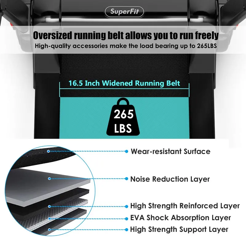 2.25HP Installation-Free Folding Treadmill with 8-Level Shock Absorption