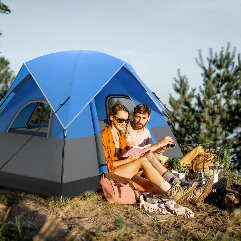 2-3 Person Waterproof Dome Camping Tent with Removable Rainfly and Windproof Design 2