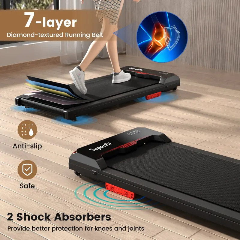 2.5HP Under-Desk Walking Pad – Compact Treadmill with Remote, 340 lb Capacity & Quiet Operation