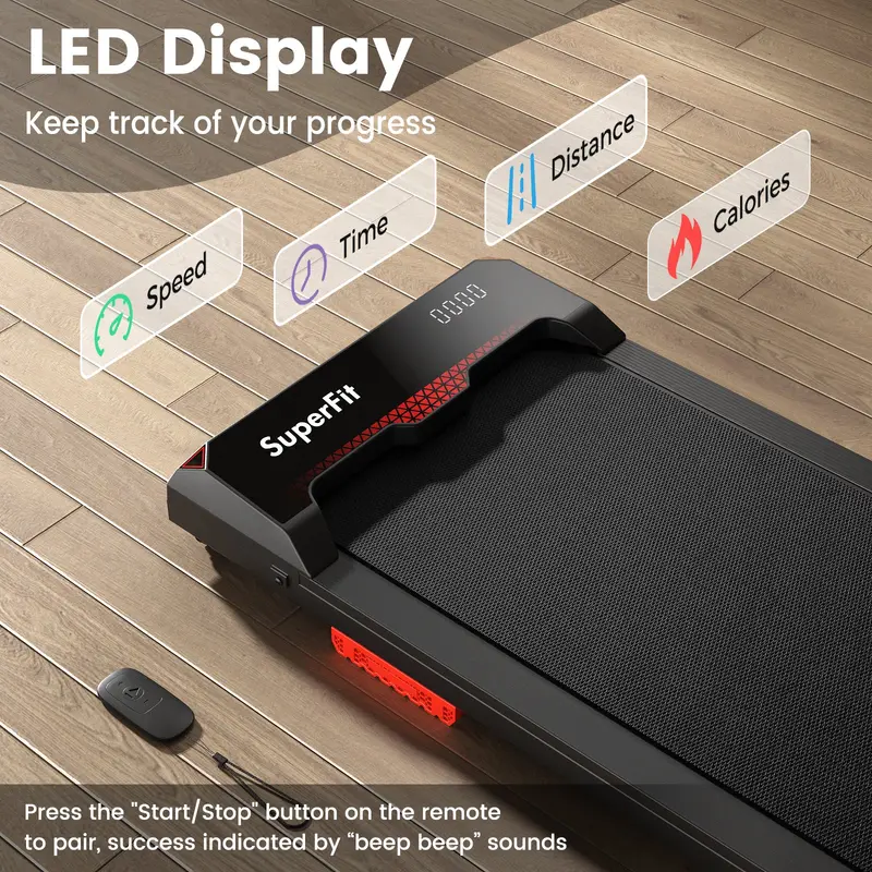 2.5HP Under-Desk Walking Pad – Compact Treadmill with Remote, 340 lb Capacity & Quiet Operation