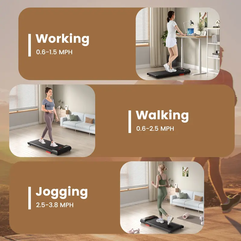 2.5HP Under-Desk Walking Pad – Compact Treadmill with Remote, 340 lb Capacity & Quiet Operation