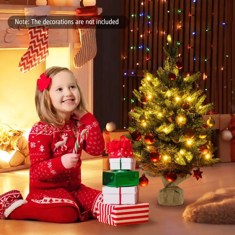 2-Foot Tabletop Pre-Lit Spruce Christmas Tree with 35 Warm White LED Lights 2
