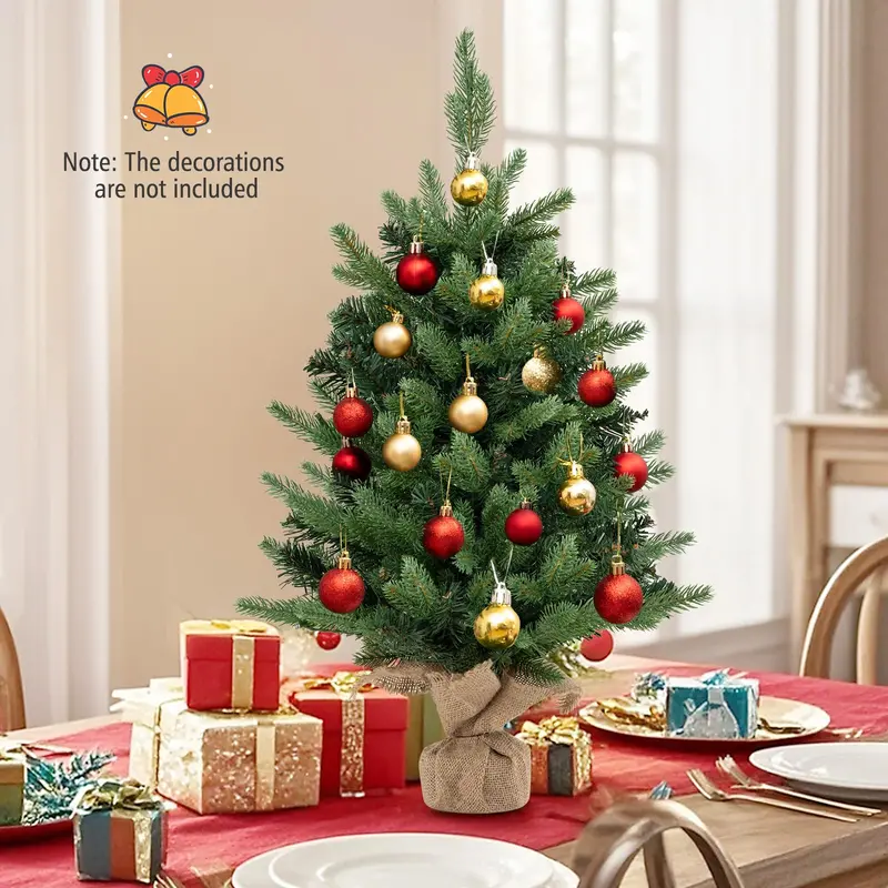 2-Foot Tabletop Pre-Lit Spruce Christmas Tree with 35 Warm White LED Lights