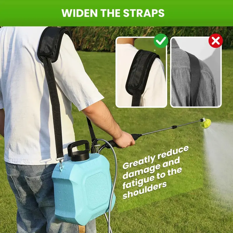 2-Gallon Retractable-Wand Electric Garden Sprayer – 4 Adjustable Nozzles, USB-Rechargeable with 2000mAh Battery