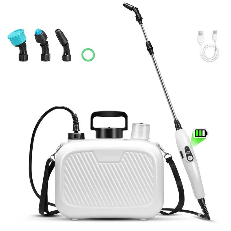 2-Gallon USB-Rechargeable Electric Garden Sprayer – Ergonomic Design with 3 Spray Nozzles and 2200mAh Battery