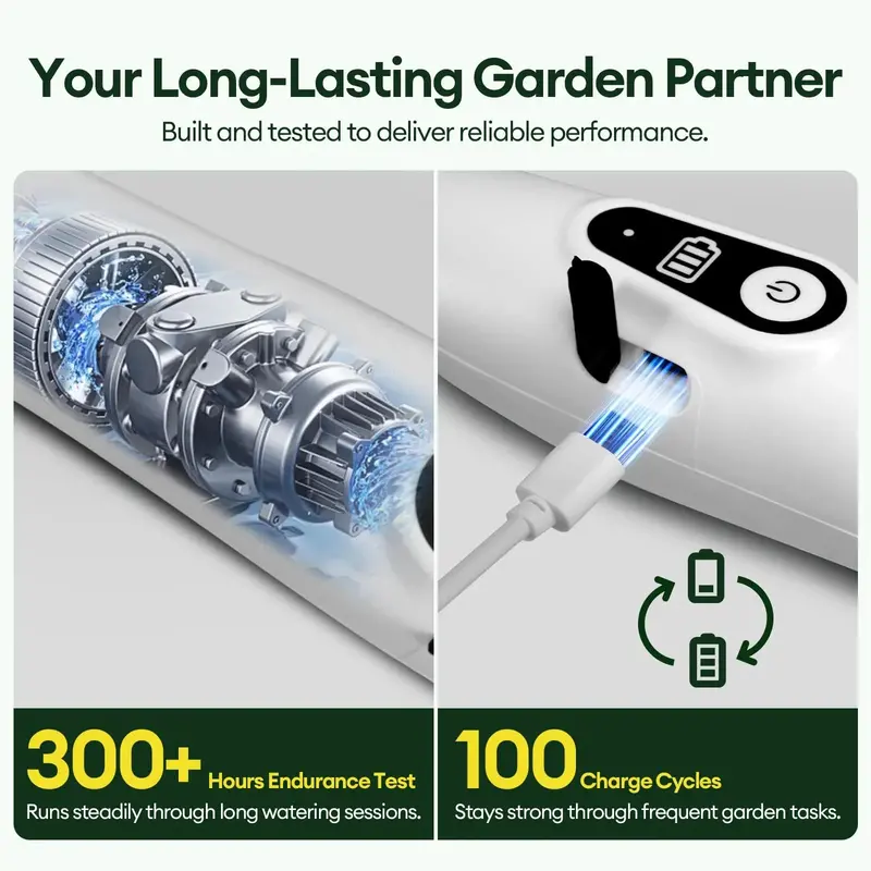 2-Gallon USB-Rechargeable Electric Garden Sprayer – Ergonomic Design with 3 Spray Nozzles and 2200mAh Battery