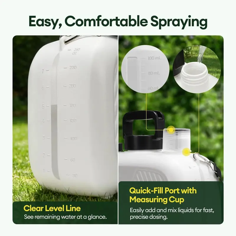 2-Gallon USB-Rechargeable Electric Garden Sprayer – Ergonomic Design with 3 Spray Nozzles and 2200mAh Battery