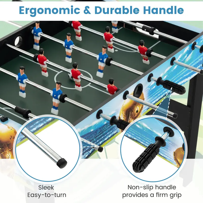2-in-1 Foosball Table: Convertible Tabletop and Freestanding Soccer Game