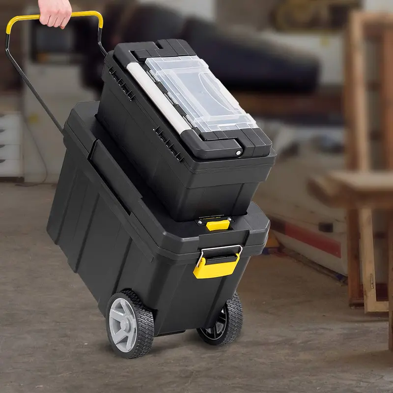 2-in-1 Rolling Toolbox – Modular Plastic Storage System with Wheels & Handles 2