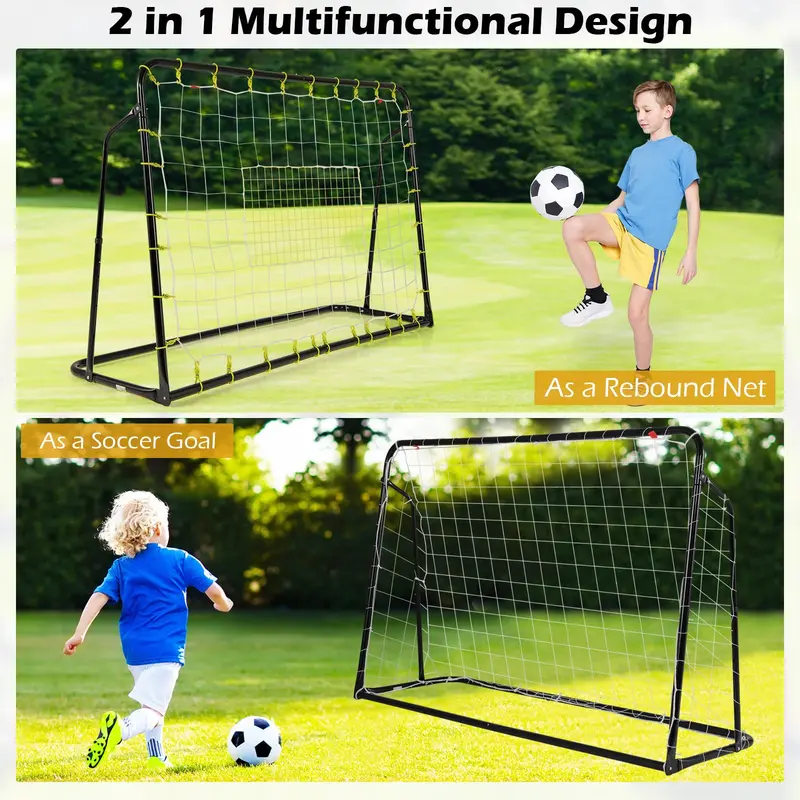 2-in-1 Soccer Rebounder Net – 6ft x 4ft Goal with Integrated Shooting Target Zone 2